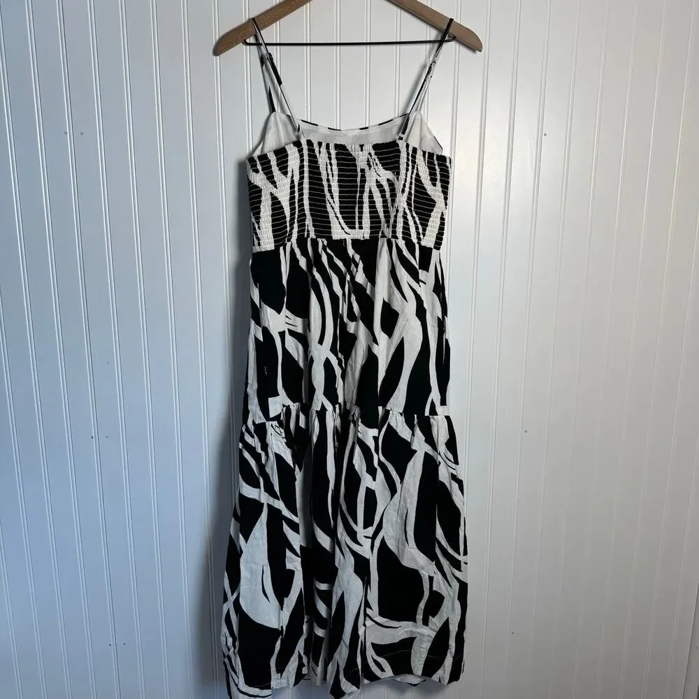Rachel Zoe Geometric MIDI Dress Black & White Women’s Size Medium - Picture 7 of 12